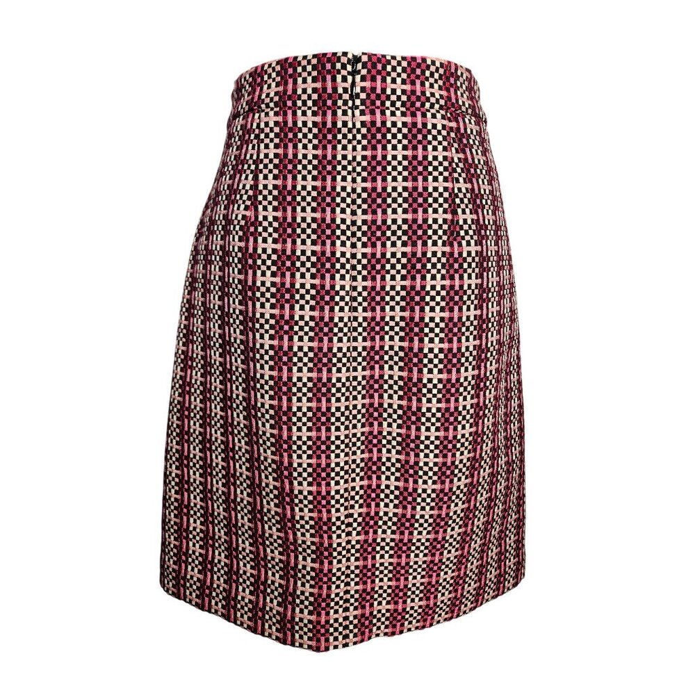 Ann Taylor Womens Size 4 Coquette Girl  Feminine Texured Check Work Pencil Skirt - Picture 2 of 9
